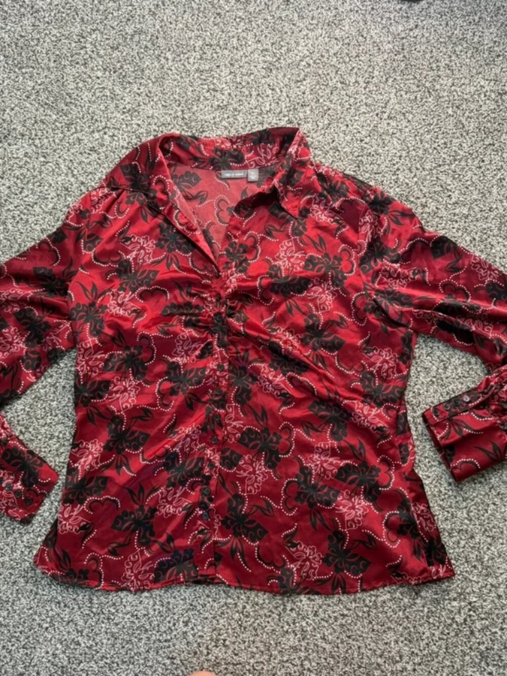 Red black button up